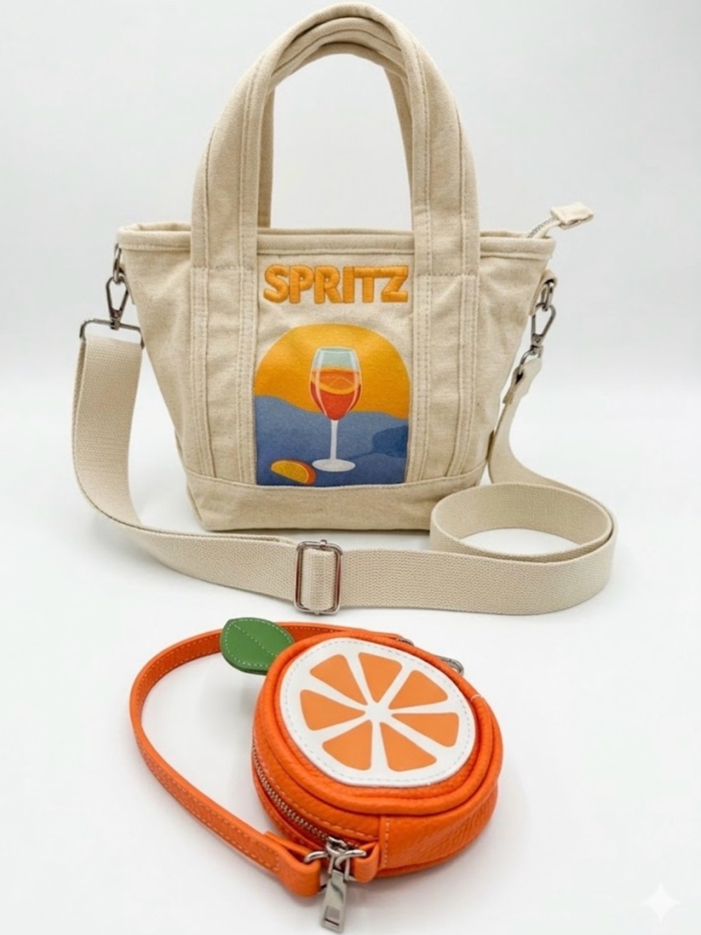 C&C California Spritz Canvas Mini Tote & Orange Charm Set
